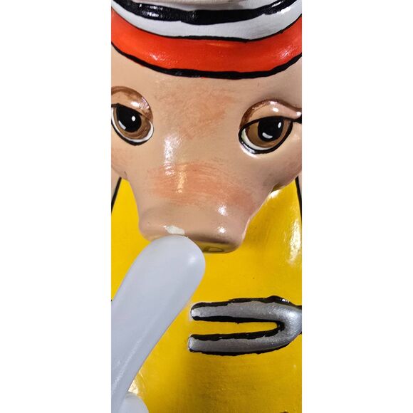 Vintage Duncan Enterprises 1978 Ceramic Chef Pig Sitting Statue Figurine - Picture 4 of 9